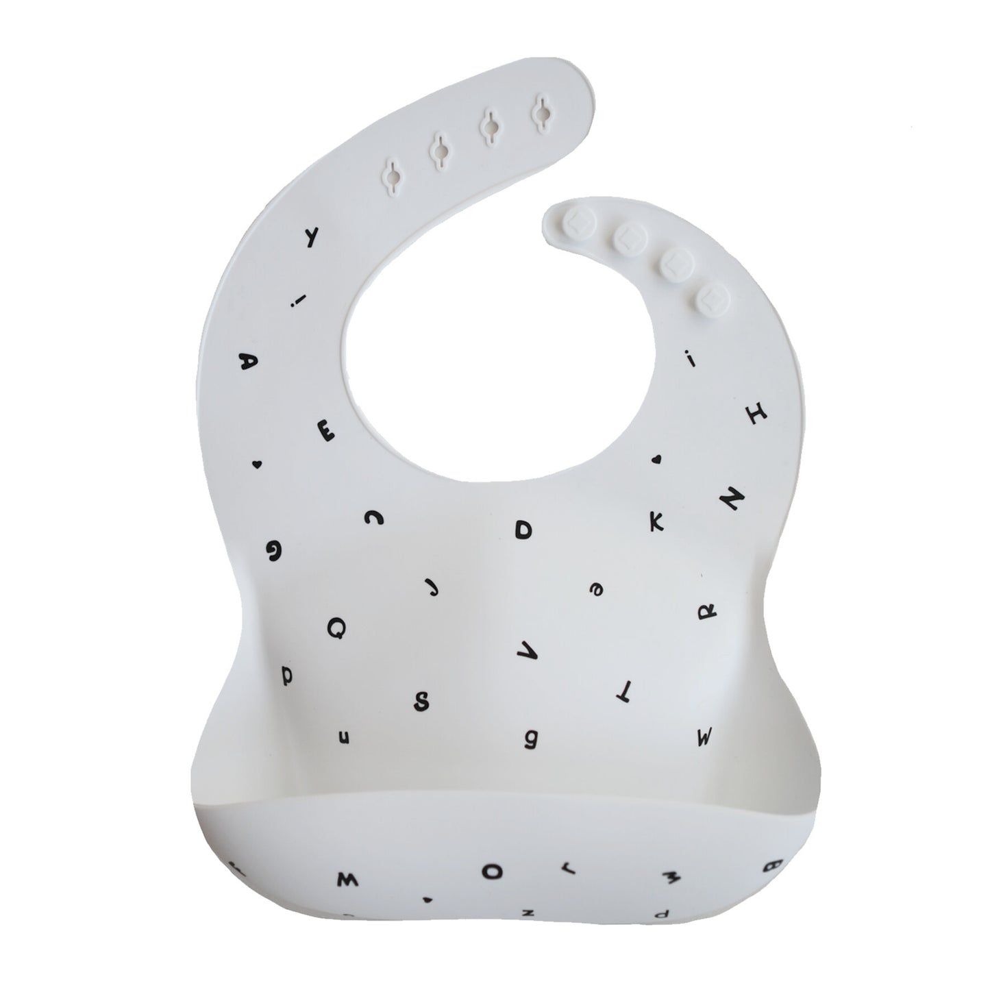 Mushie Silicone Bib- White Letters