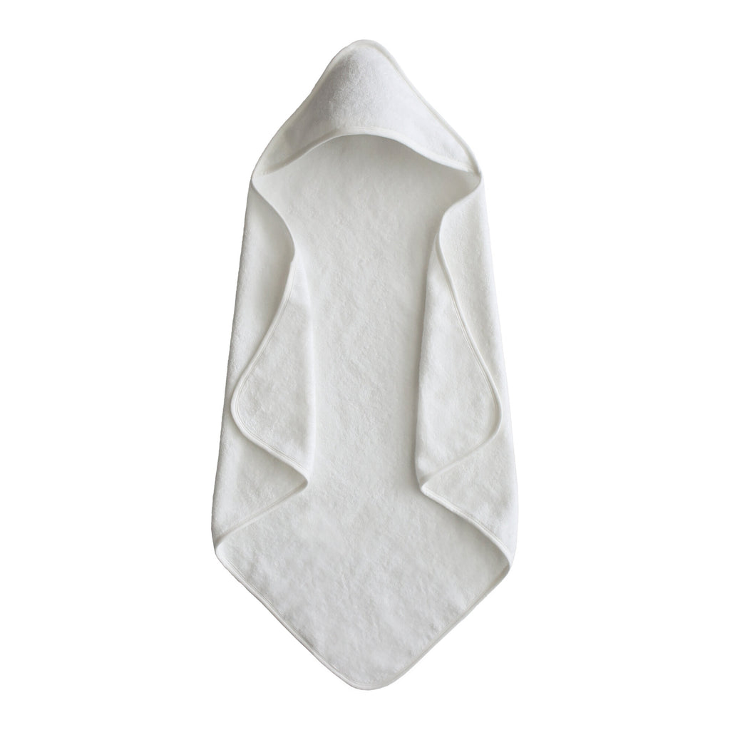 Mushie Hooded Towel Organic Cotton (Pearl)
