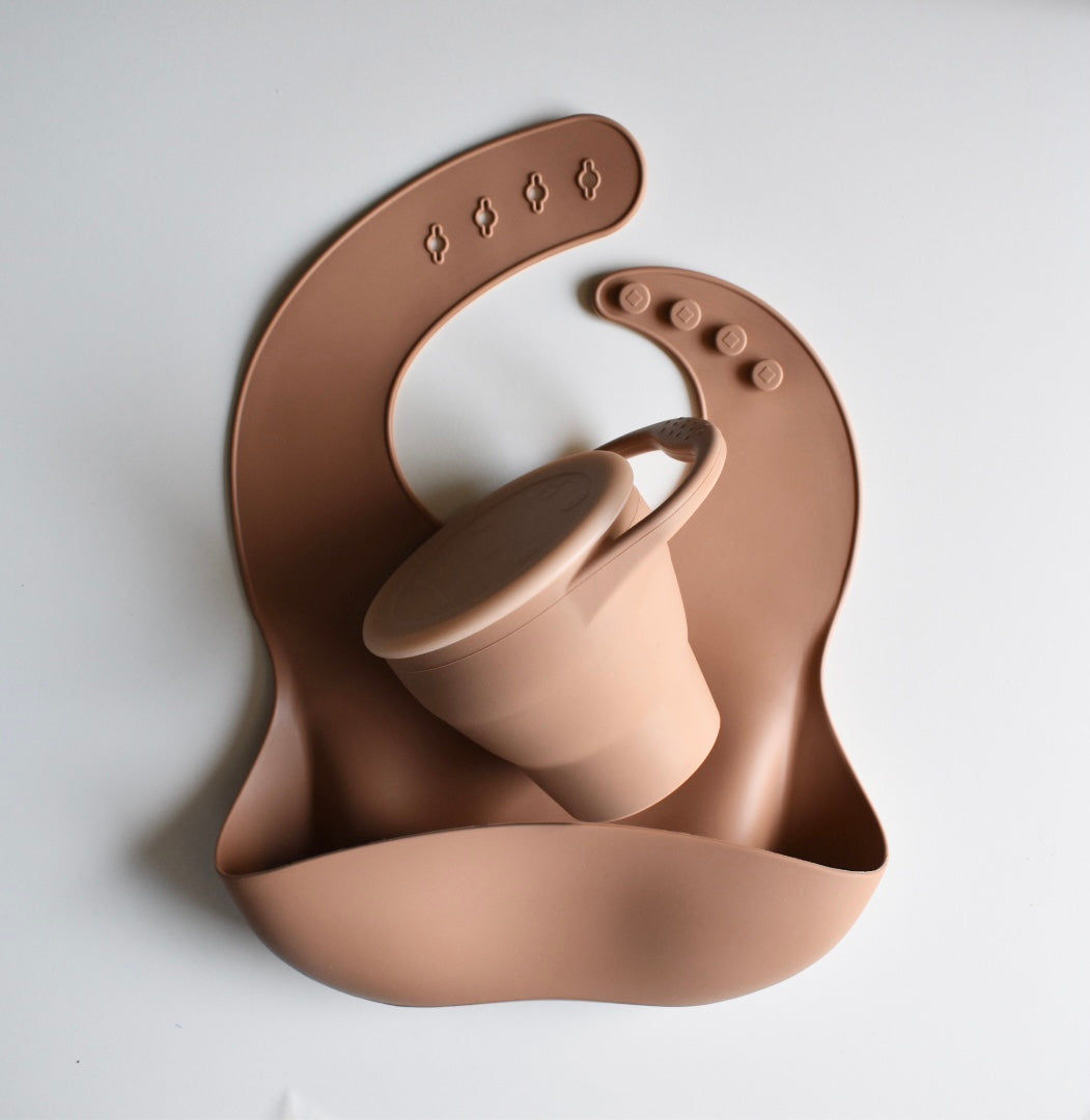 Soft Bib + Snack Cup Combo Camel