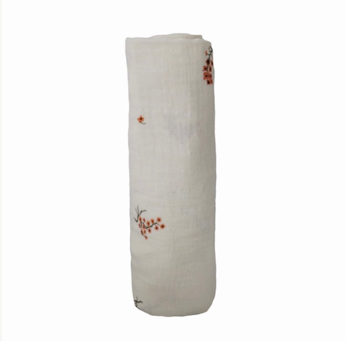 Mushie Organic Swaddle - Flowers