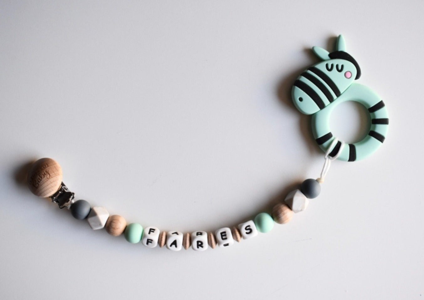 Name Clip- Mint Charcoal