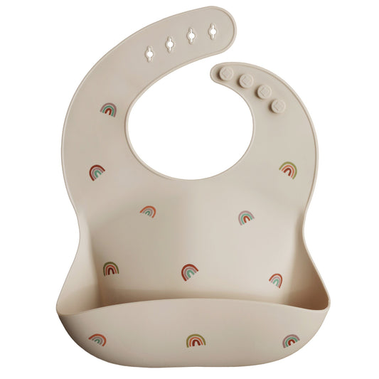 Mushie Silicone Bib- Rainbow