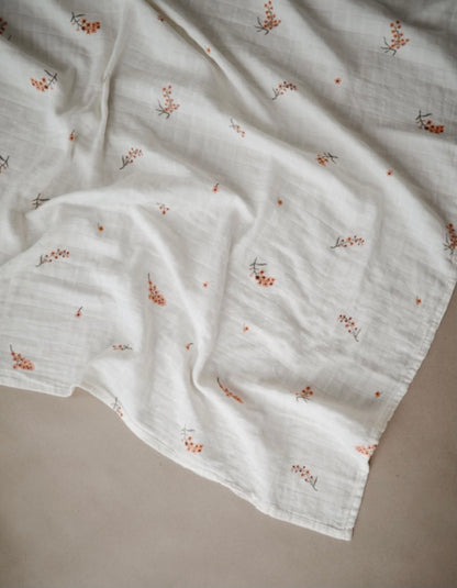 Mushie Organic Swaddle - Flowers